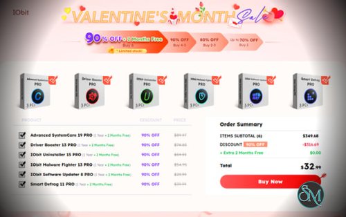 IObit Valentine’s Day Discount 92% OFF plus Extra 2 Months Free IObit Valentine’s Day Discount 92% OFF plus Extra 2 Months Free