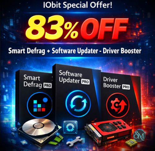 IObit Smart Defrag + Software Updater + Driver Booster - 83% OFF